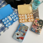 Amerikansk retro ung pige farvet kontaktlinseetui