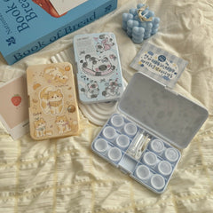 Estojo para lentes de contato coloridas Fluffy Cat Tales