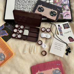 Estojo para lentes de contato coloridas Big Eye Girl