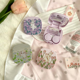 Oil Painting Tulip Rabbit Coloured Contact Lens Case