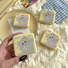 Butter Yellow Bow Kitten Barevné pouzdro na kontaktní čočky