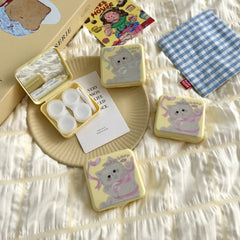 Butter Yellow Bow Kitten Barevné pouzdro na kontaktní čočky