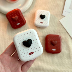 Polka Dot Heart Colored Contact Lens Case