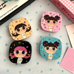 Pouty Pigtail Dolly Girl Colored Contact Lens Case