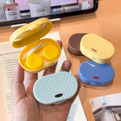 Retro Polka Dot Colored Contact Lens Case