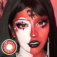 Cosplay ICE røde reseptbelagte fargede kontaktlinser