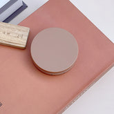 Étui à lentilles de contact de couleur chaude au lait rond