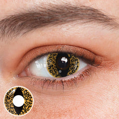 Lentes de contato de cor marrom leopardo olho de gato cosplay