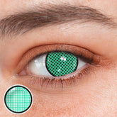 Lentes De Contacto De Color Verde De Malla Para Cosplay