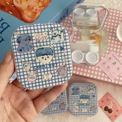 Estojo para lentes de contato coloridas Cool Boy e Cool Girl