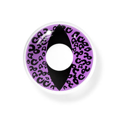 Lentes de contato coloridas roxas de leopardo olho de gato cosplay
