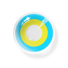 Lentes de contato coloridas cosplay Circle Line azul amarelo
