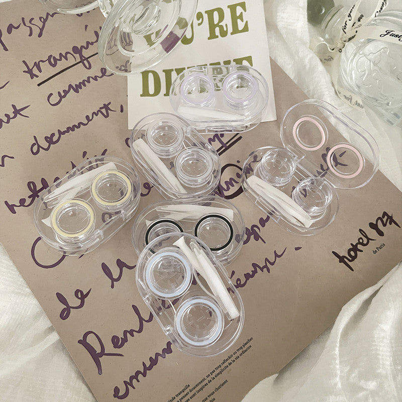 Clear Simple Colored Contact Lens Case