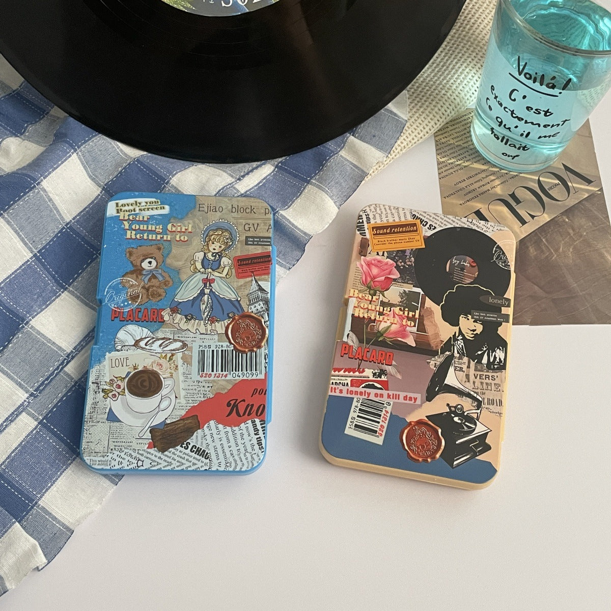 American Retro Young Girl Gekleurde contactlens.