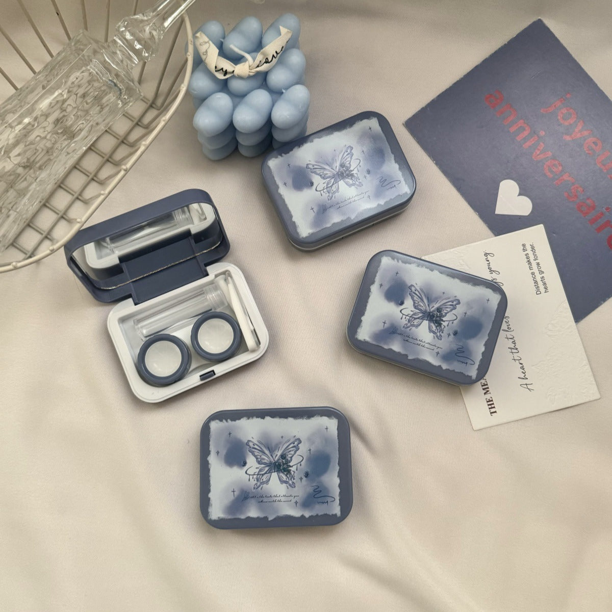 Romantic Ice Blue Roses Color de lente de contacto de color