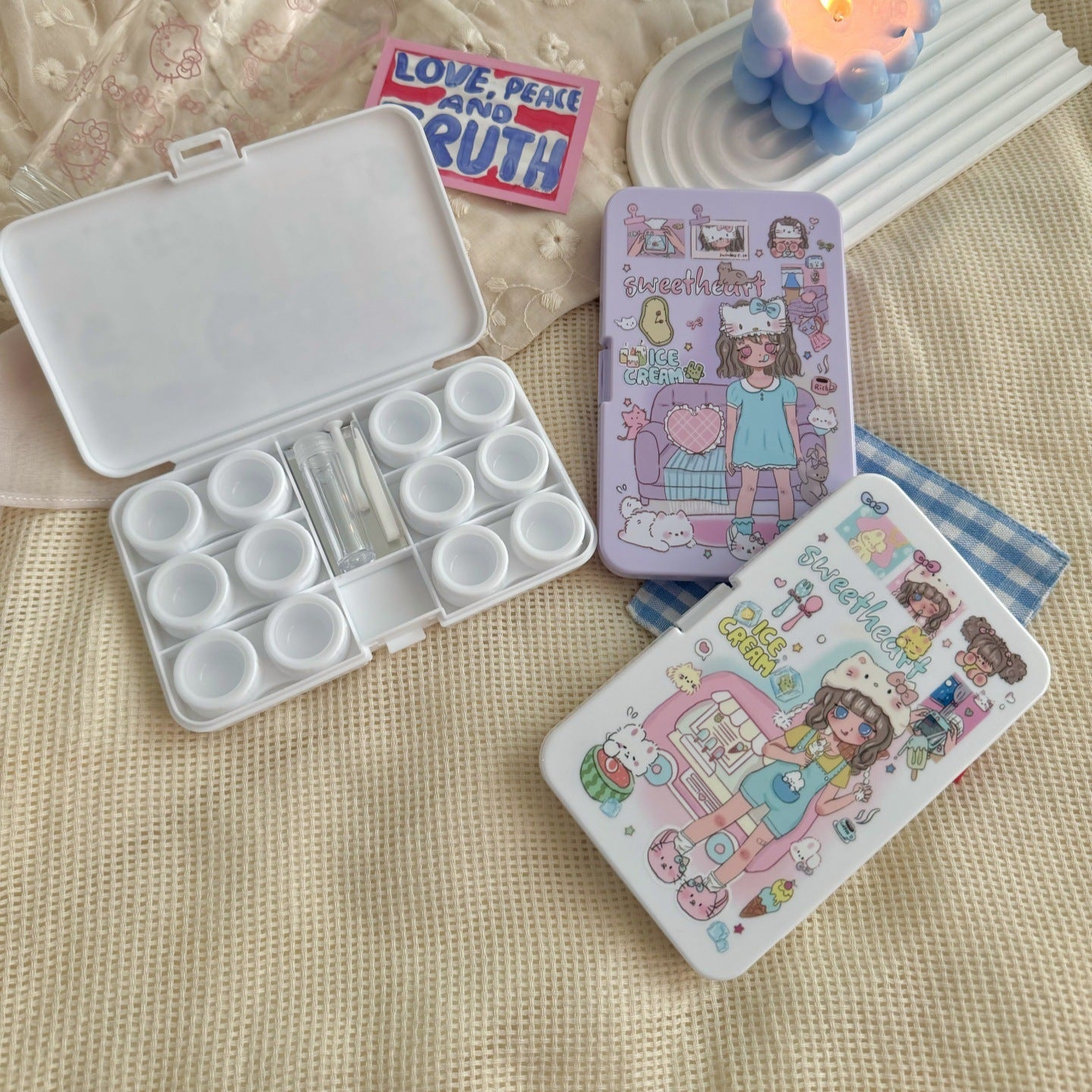 Lieverd meisje gekleurd contactlens.