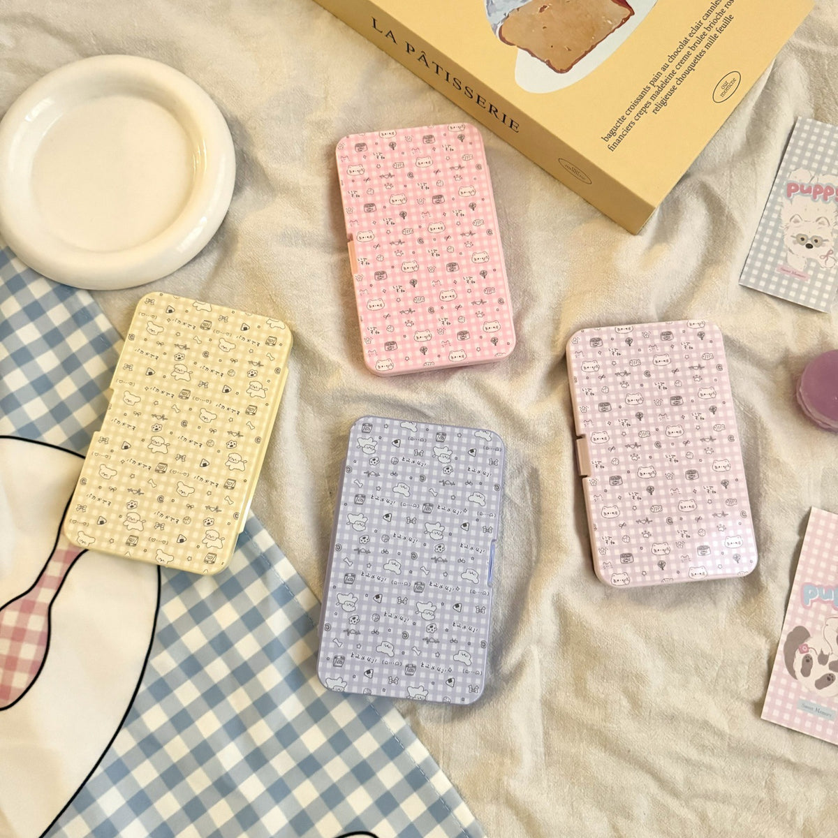 Pastel Floral Kitten Colored Contact Lens Case