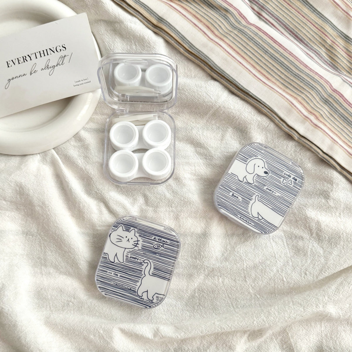 Candy-striped Fish Colored Contact Lens Case