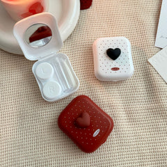 Polka Dot Heart Colored Contact Lens Case