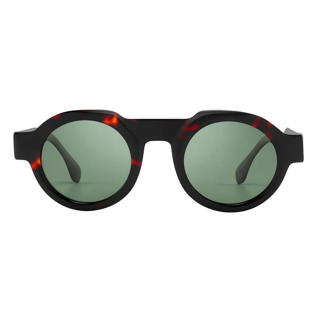 Livia Retro Round Tortoiseshell Sunglasses