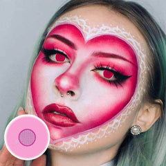 Cosplay Rose Bloom Pink Colored Contact Lenses