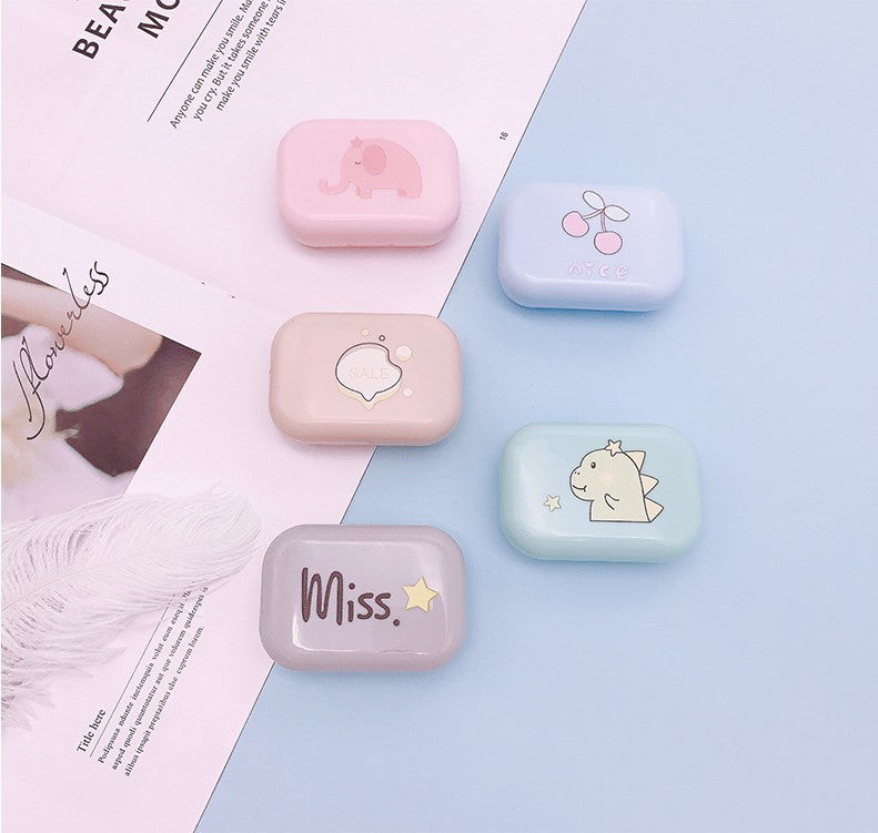 Simple Cartoon Colored Contact Lens Case