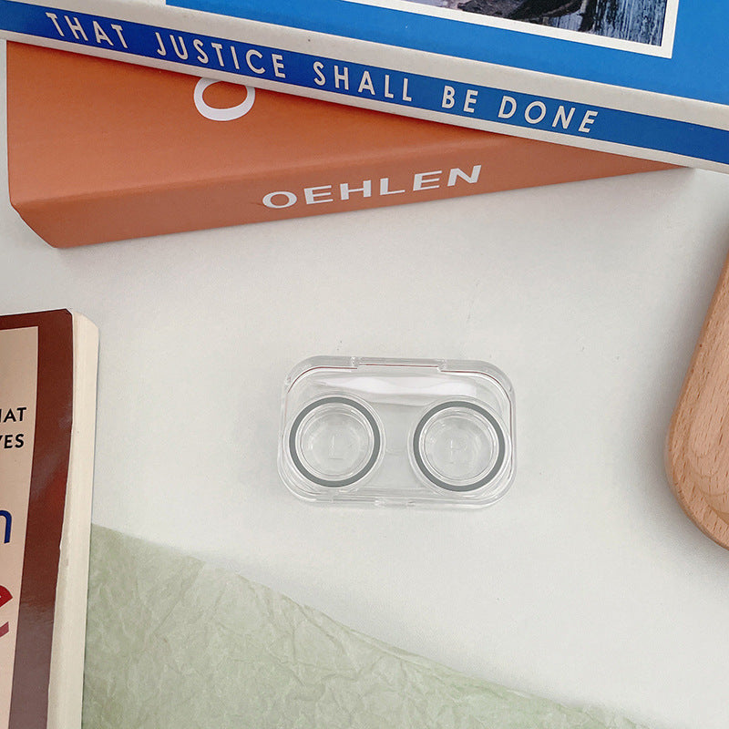Transparent Ins Style Simple and Compact Colored Contact Lens Case