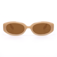 Rebecca retro ronde bruine zonnebril
