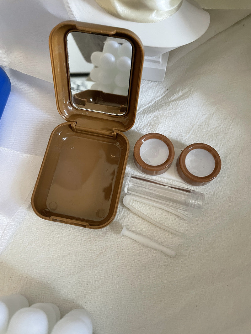 Étui à lentilles de contact colorées en forme de cœur 