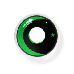 Halloween Moon Star Green Colored Contact Lenses