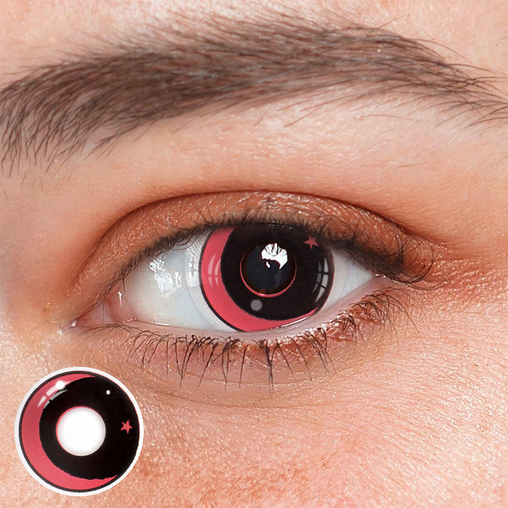 Halloween Moon Star Red Colored Contact Lenses