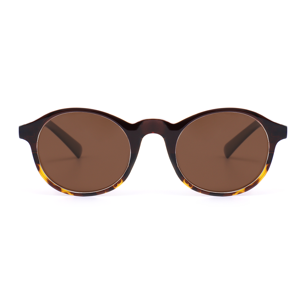 Teresa retro okrągłe brązowe okulary przeciwsłoneczne