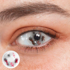 Cosplay Bloody Phantom White Colored Contact Lenses