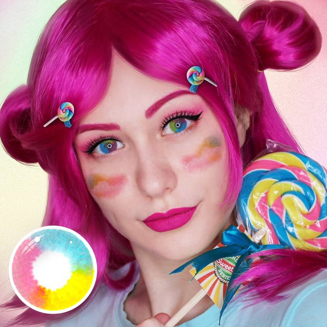 Halloween Rainbow Multi Rainbow Colored Contact Lenses