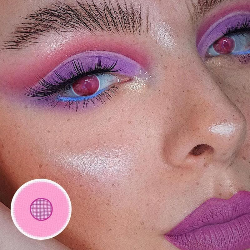 Cosplay Rose Bloom Pink Colored Contact Lenses