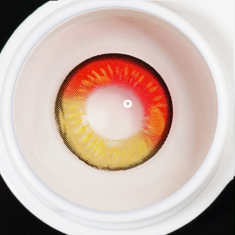 Cosplay Anime red brown Prescription Colored Contact Lenses