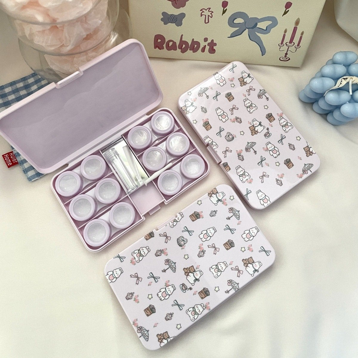 Flowers Puppy Colored Contact Lens Case