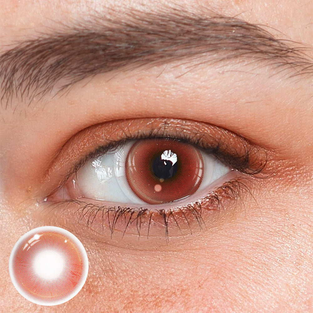 Cosplay Pudding Red Colored Contact Lenses