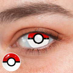 Cosplay pokeball lenti a contatto color rosso pieno